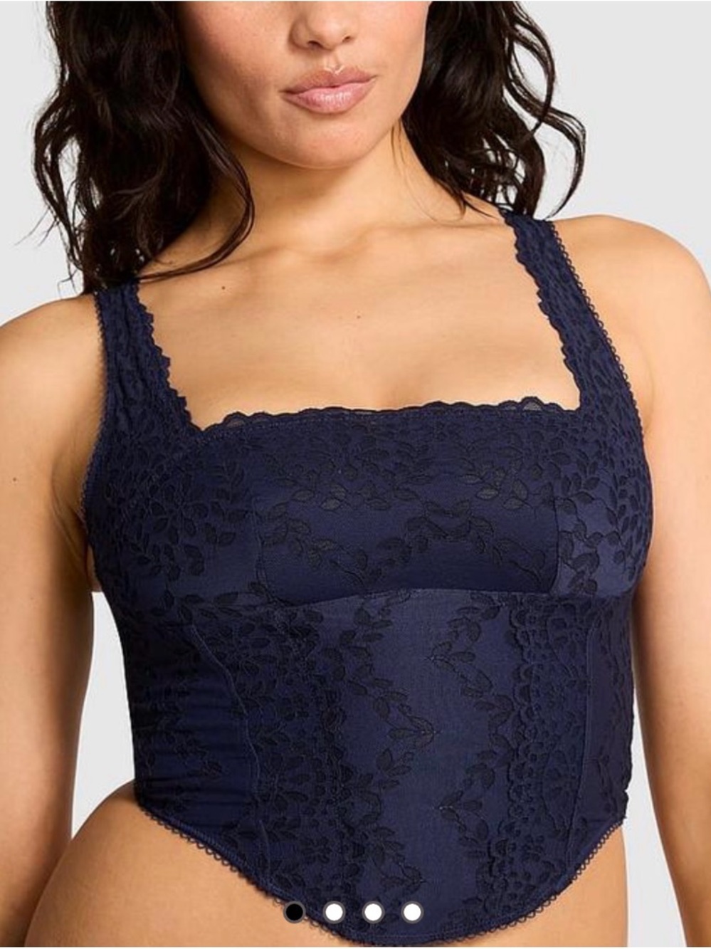 PINK Victoria's Secret Navy Cinched Corset Top Size Small